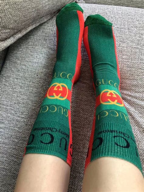 gucci ripped pantyhose|Gucci knee high socks.